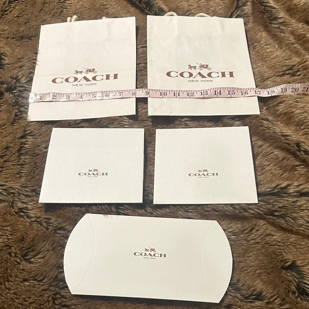 Bundle - 2 Coach Gift Bags & 3 Boxes